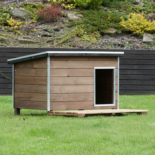 Buda dla psa ROCKY z tarasem - brąz