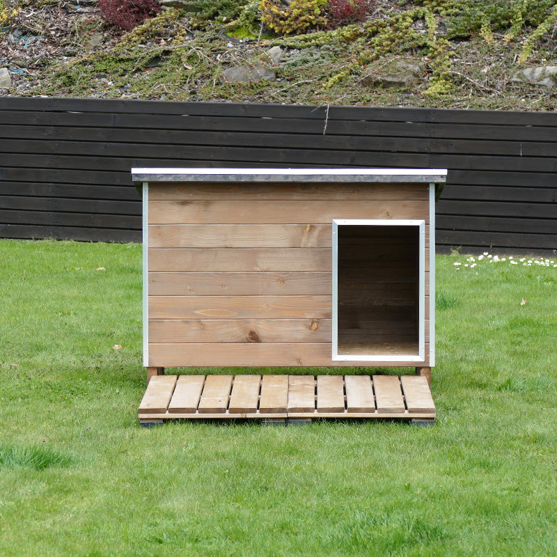 Buda dla psa ROCKY z tarasem - brąz