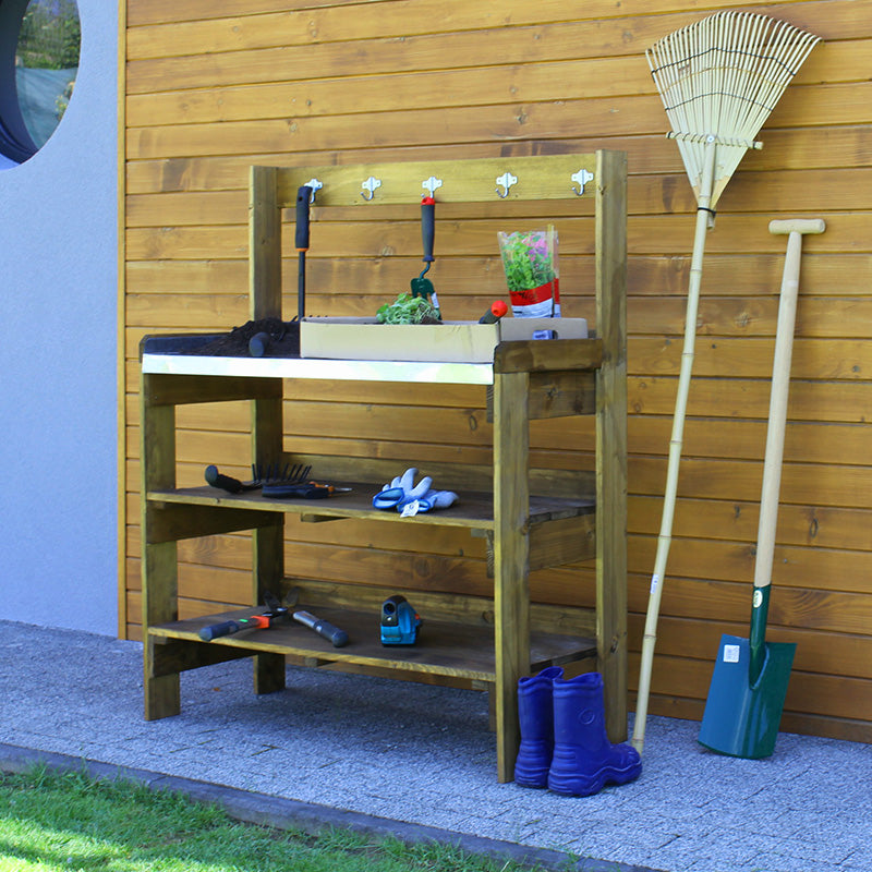 Wielofunkcyjny stolik ogrodowy / Brązowy