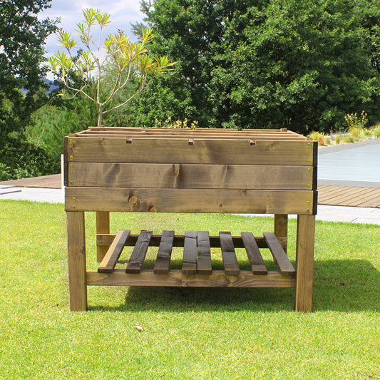 Niski stolik do prac ogrodowych / Brązowy